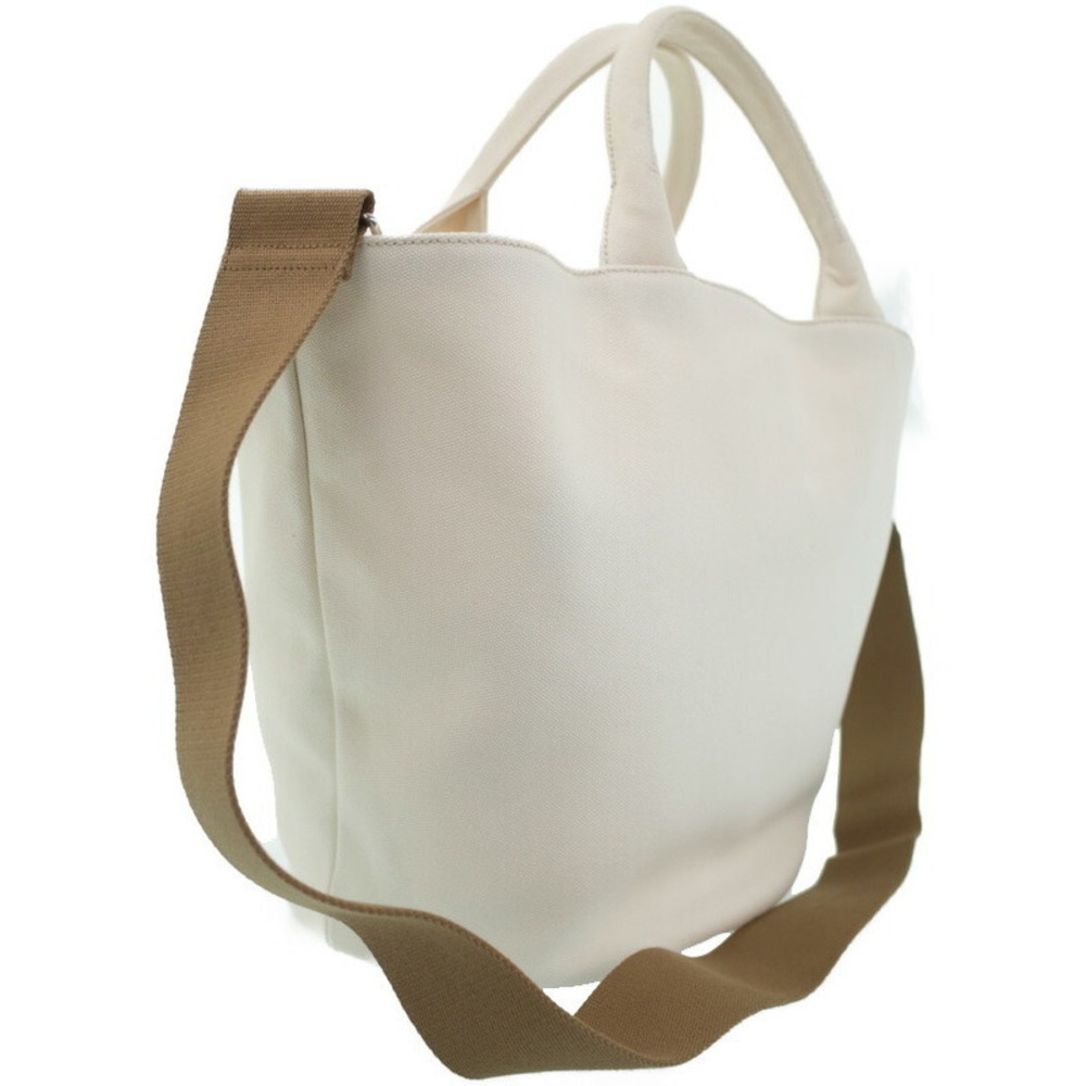 Prada Logo Convertible Shopping Canapa canvas White 2way Tote